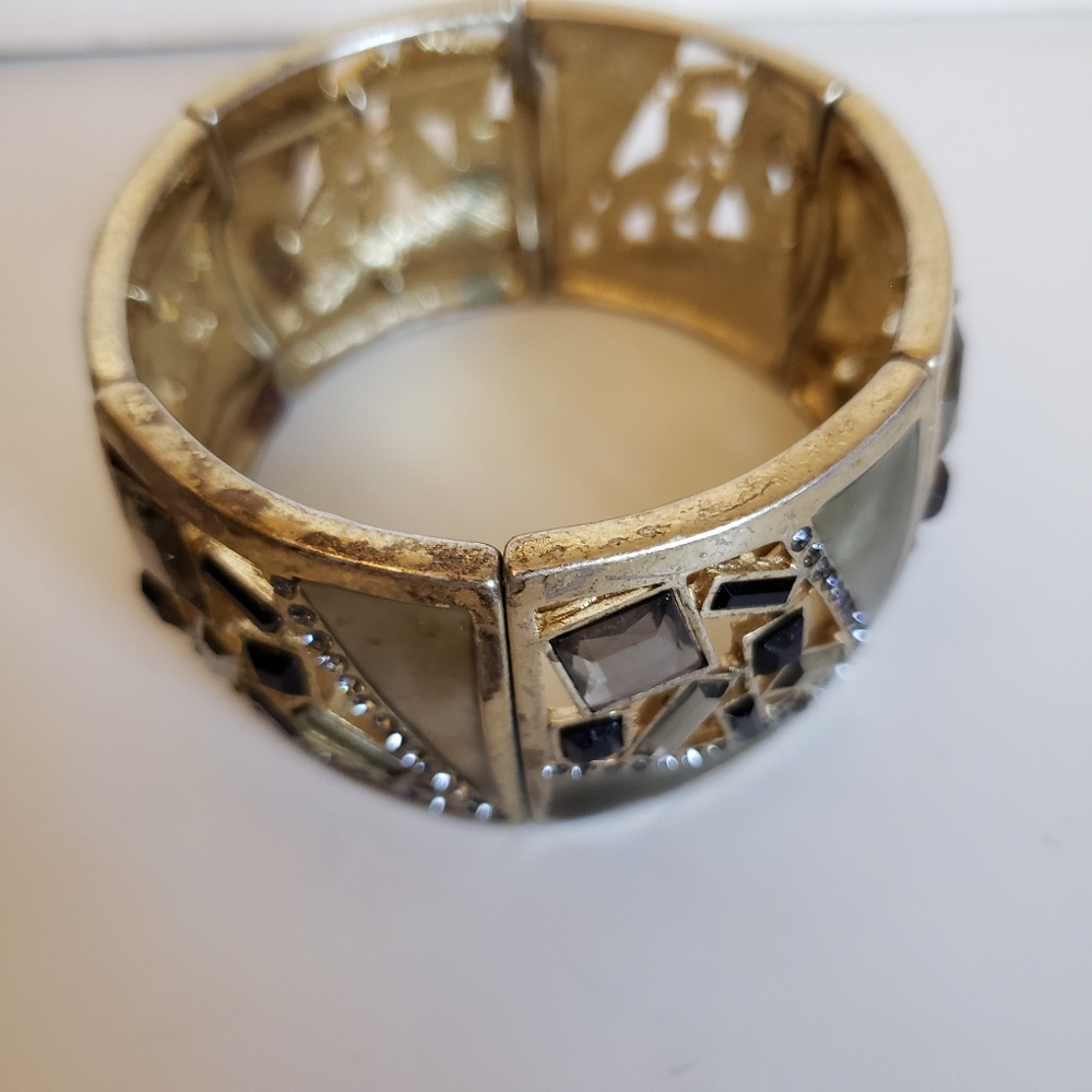 Lia Sophia Chunk Stretch Gold and Stone 3/4" High - Picture 4 of 7